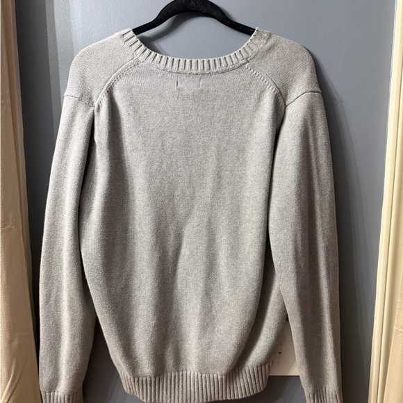 L.L. Bean 100% Cotton Women's Gray V-Neck Sweater - Picture 2 of 3